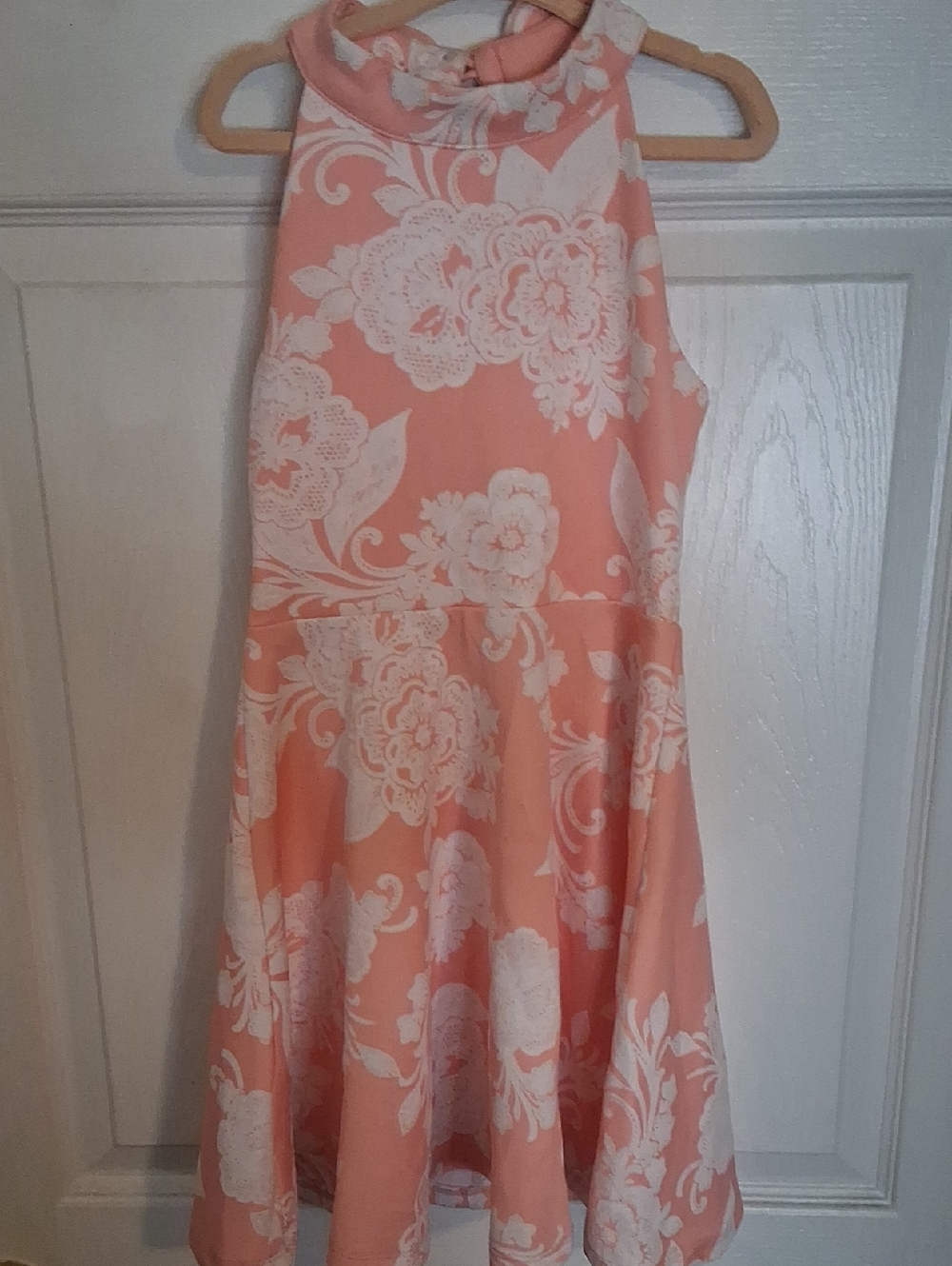lilt Pink and White Floral Halter Dress